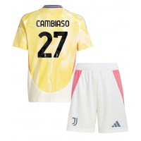 Dětský fotbalový dres Juventus Andrea Cambiaso #27 2024-25 Venkovní Krátký Rukáv (+ trenýrky)